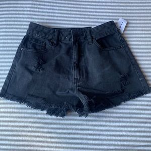 PacSun Black High Rise Festival Denim Shorts